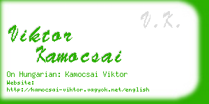 viktor kamocsai business card